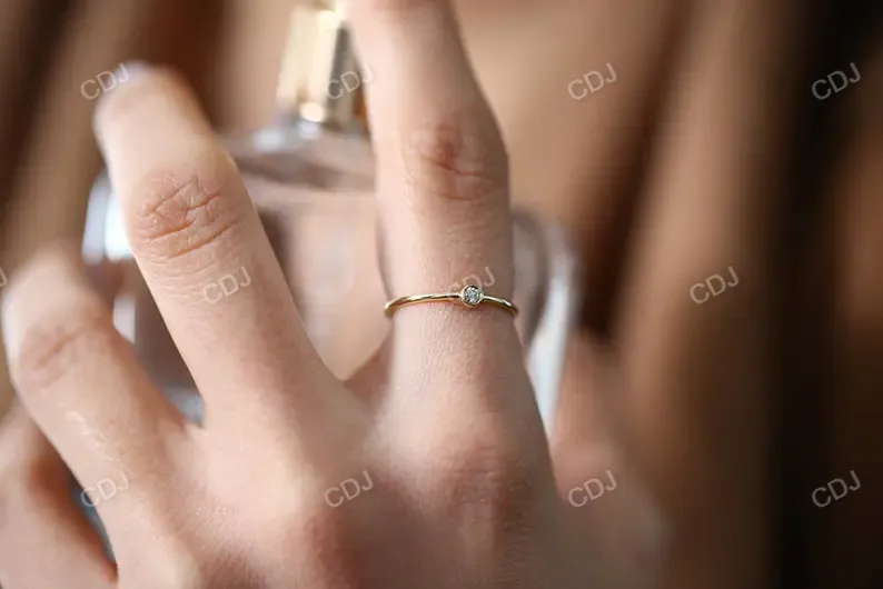 0.05CTW Single Lab Grown Diamond Solitaire Wedding Band