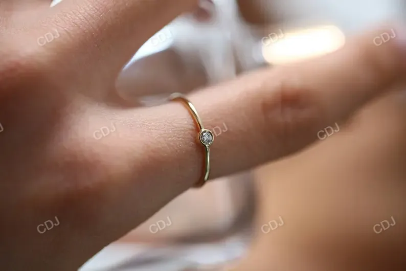 0.05CTW Single Lab Grown Diamond Solitaire Wedding Band
