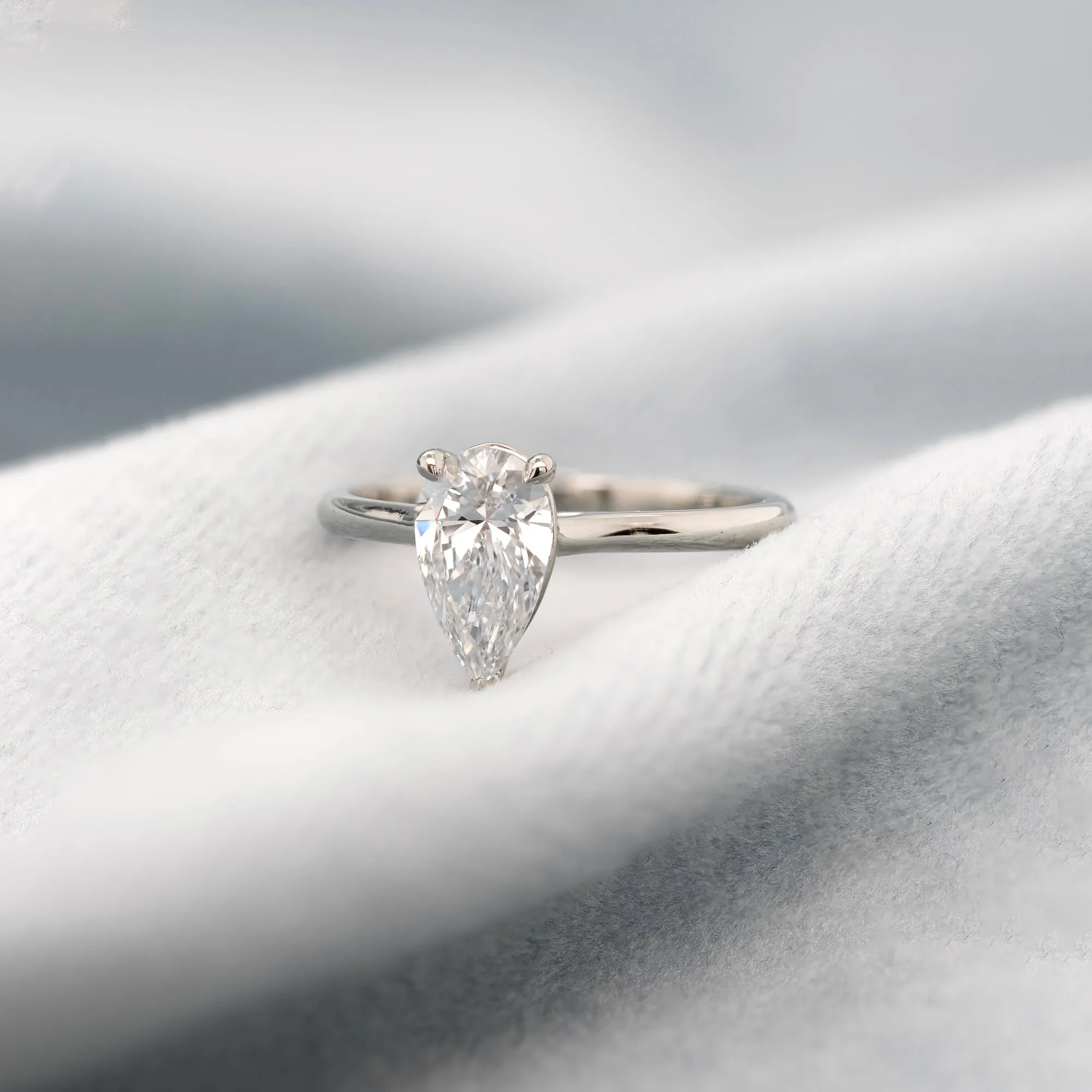 1.01ct Pear-Shaped Diamond Solitaire Engagement Ring