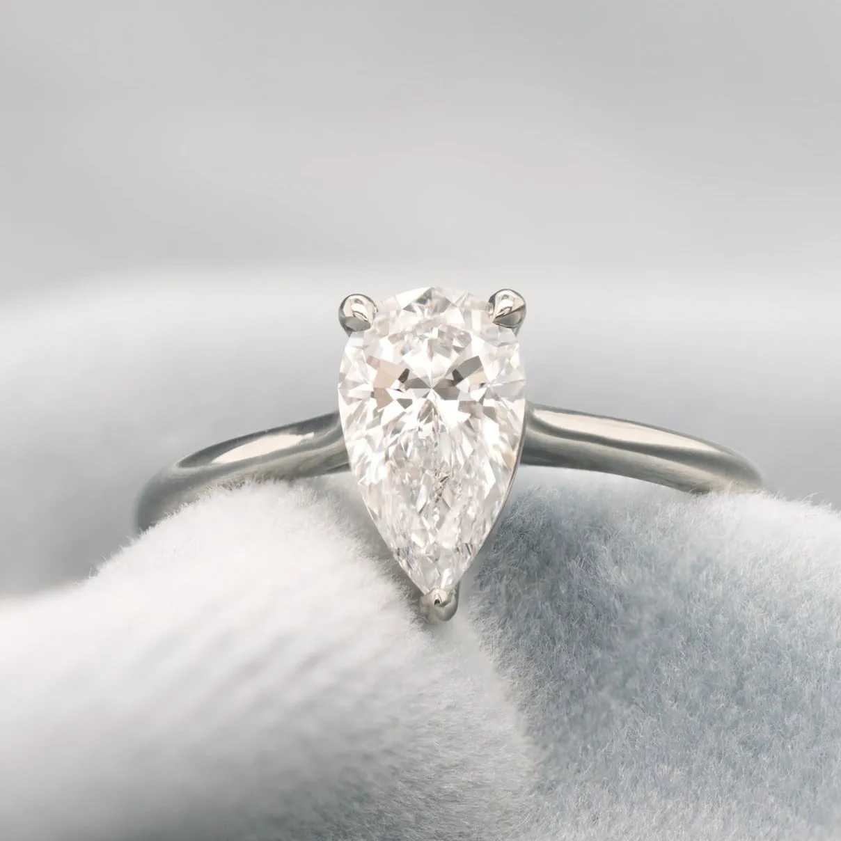 1.01ct Pear-Shaped Diamond Solitaire Engagement Ring