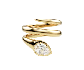 10k Serpent Diamond Ring-SS