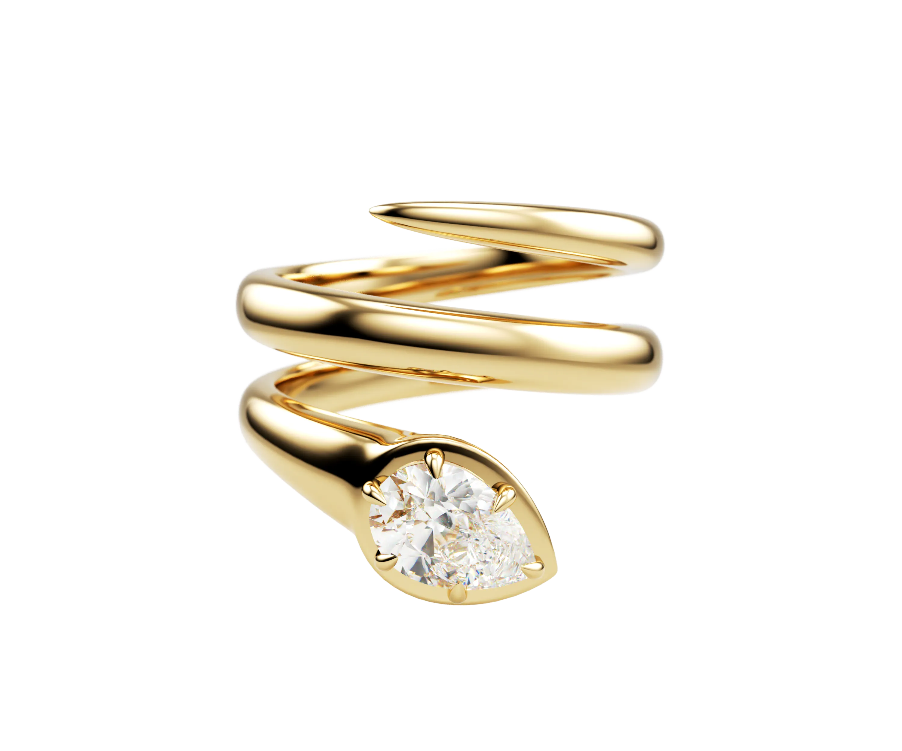 10k Serpent Diamond Ring-SS