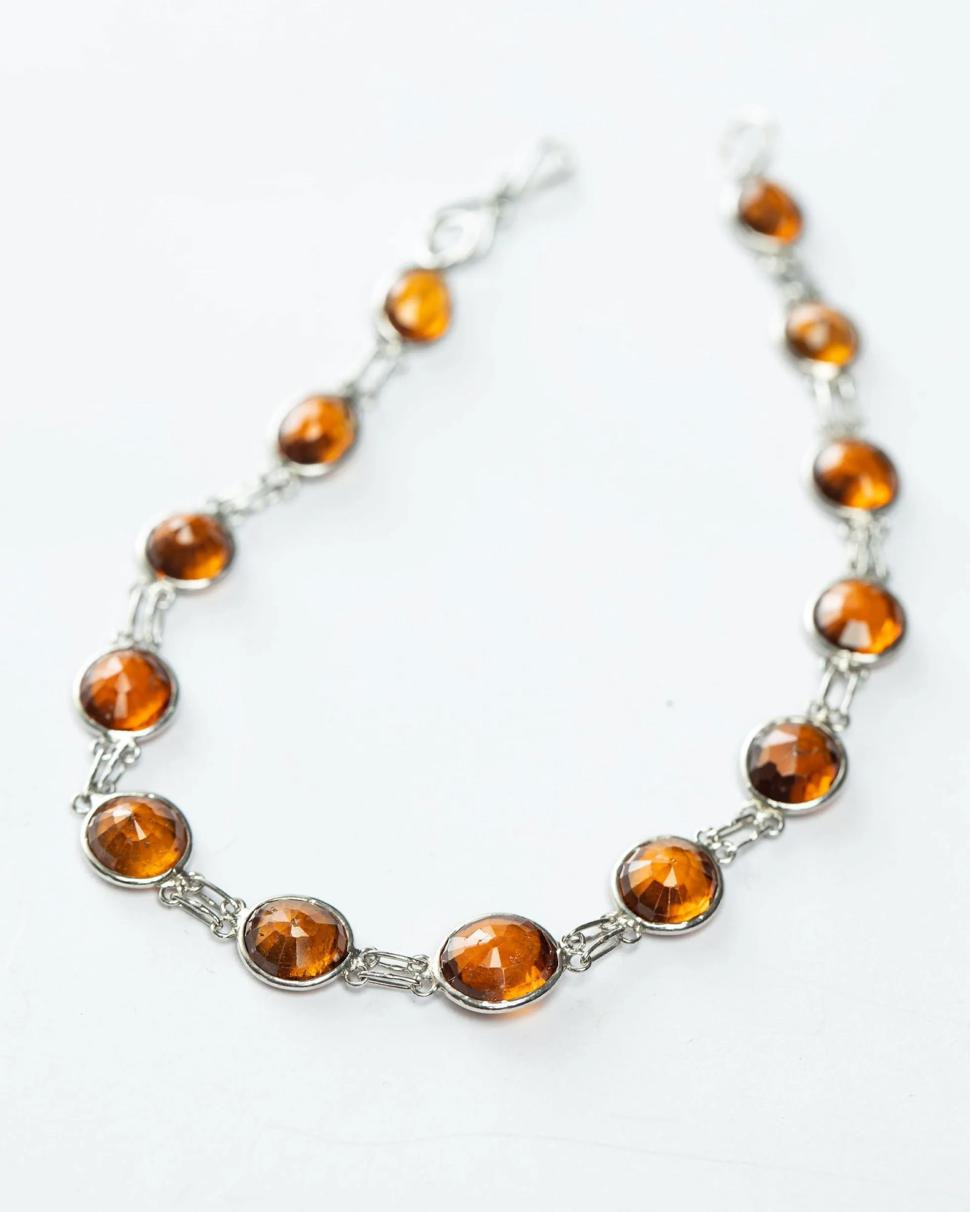 13ctw Natural Brown Orange Hessonite Garnet Tennis Bracelet