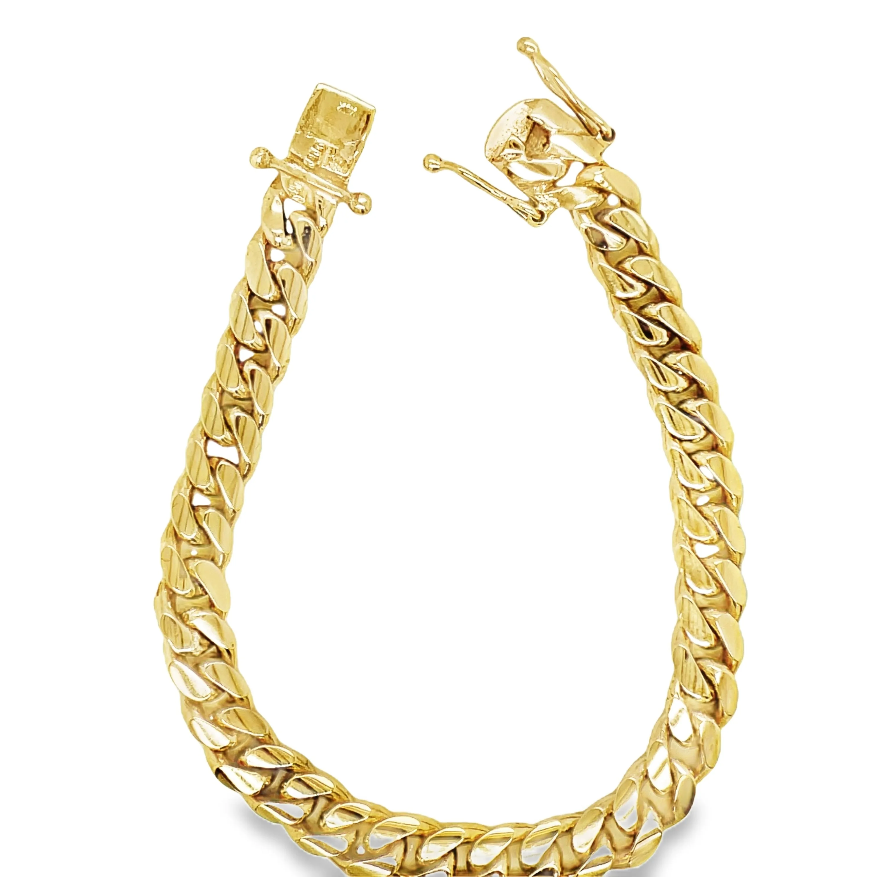 14K Cuban Curb Link Yellow Gold Bracelet 21.50 dwt