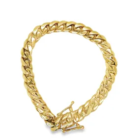 14K Cuban Curb Link Yellow Gold Bracelet 21.50 dwt