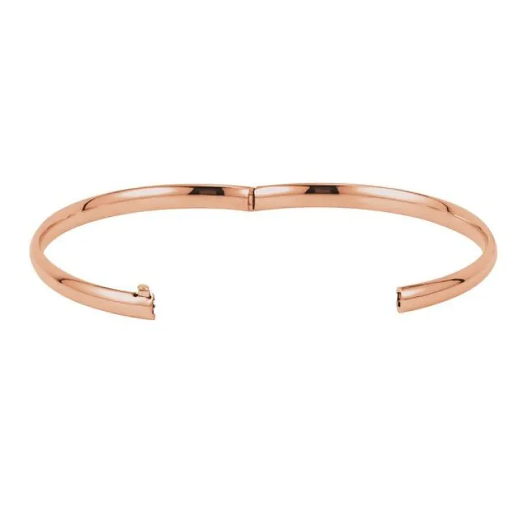 14K Rose 4.75 mm Hinged Bangle Bracelet