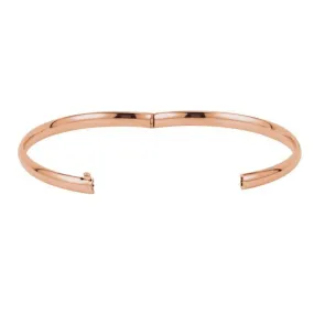 14K Rose 4.75 mm Hinged Bangle Bracelet