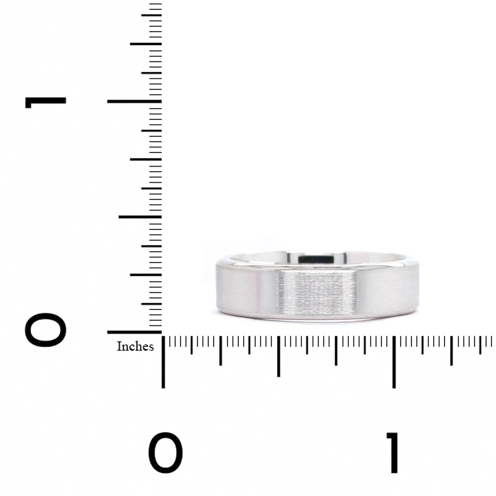 14K White Gold Brushed Finish Band