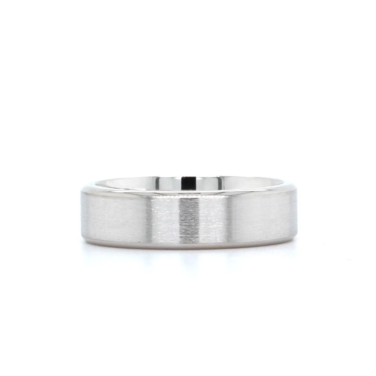 14K White Gold Brushed Finish Band
