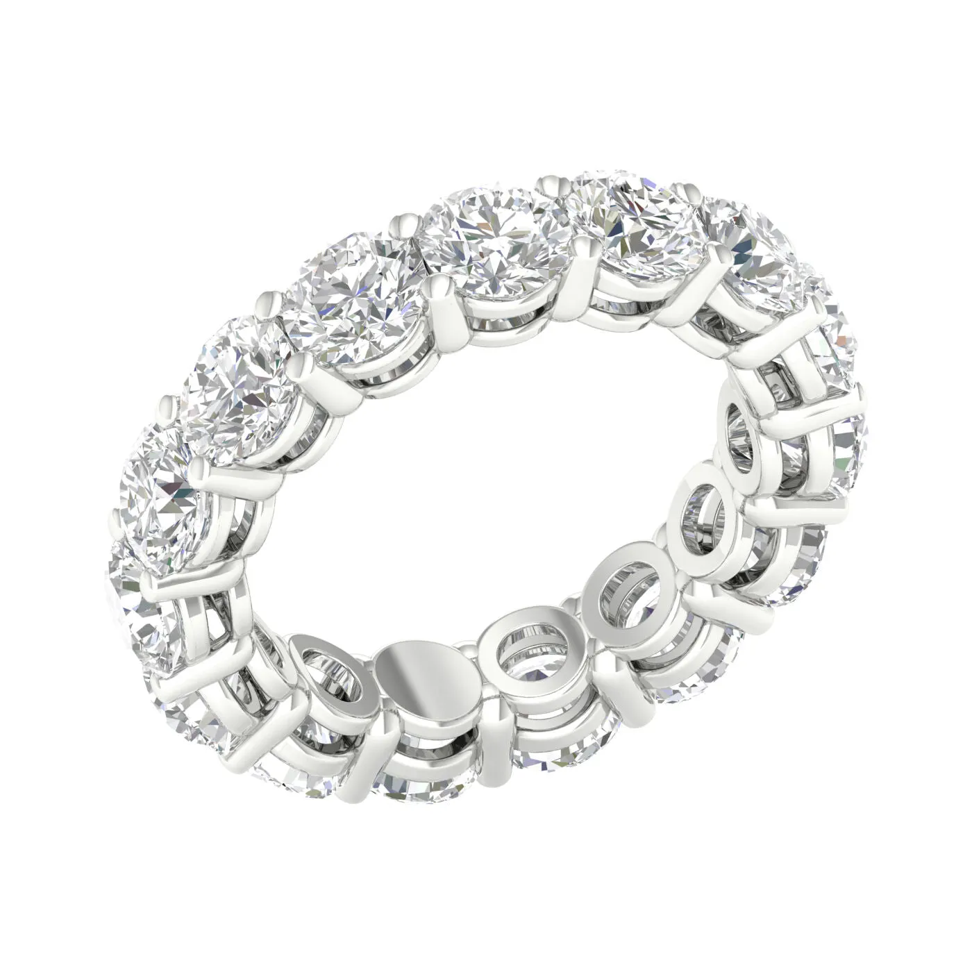 14K White Gold Lab Grown Round Diamond Eternity Band