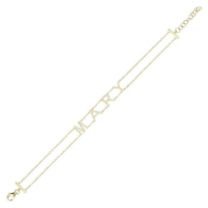 14k Yellow Gold Diamond Personalized Bracelet (7.5MM)- Customize Yours!