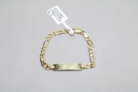 14K Yellow Gold Figaro Style Bracelet (Length 6 Inches)