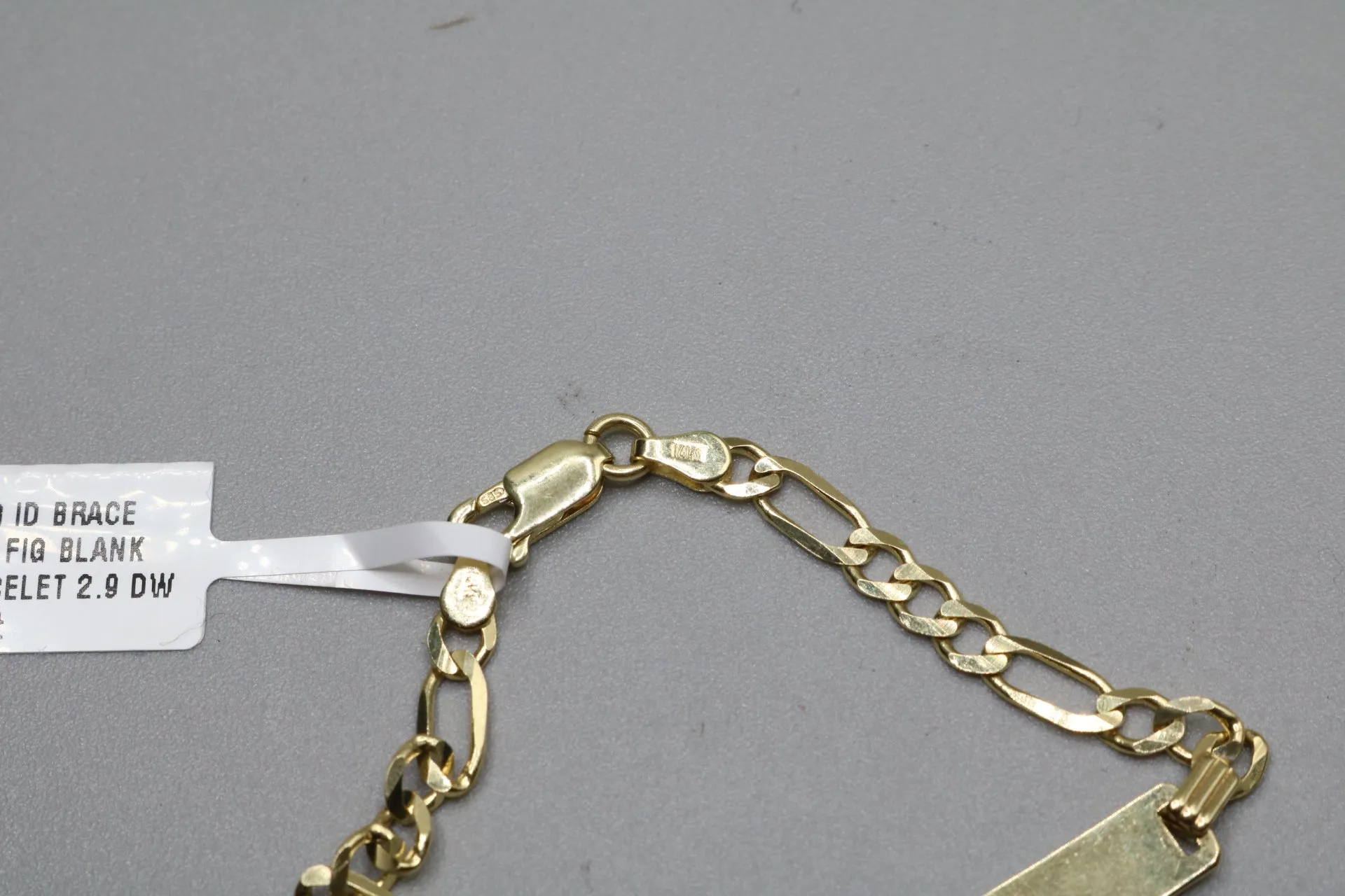 14K Yellow Gold Figaro Style Bracelet (Length 6 Inches)