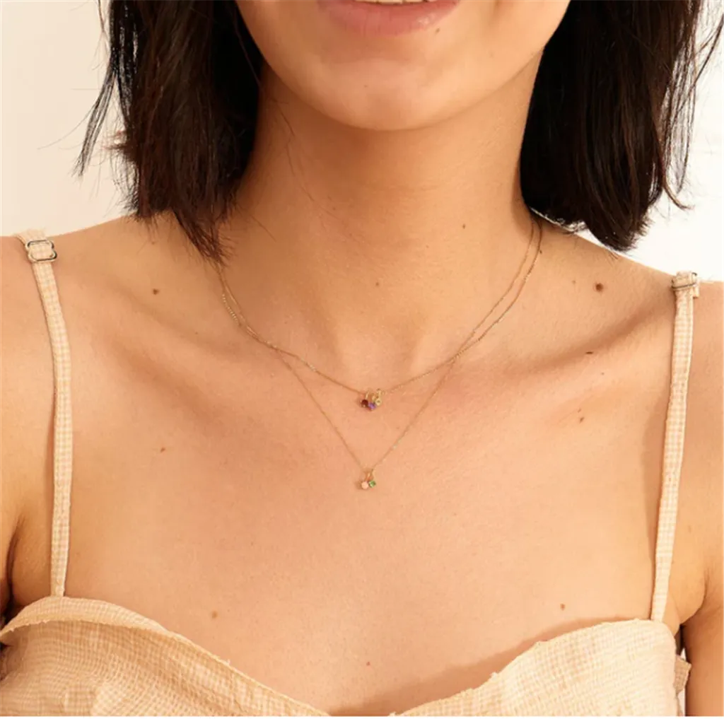 14K Yellow Gold  Round Tsavorite Garnet Solitaire Charm by Aurelie Gi