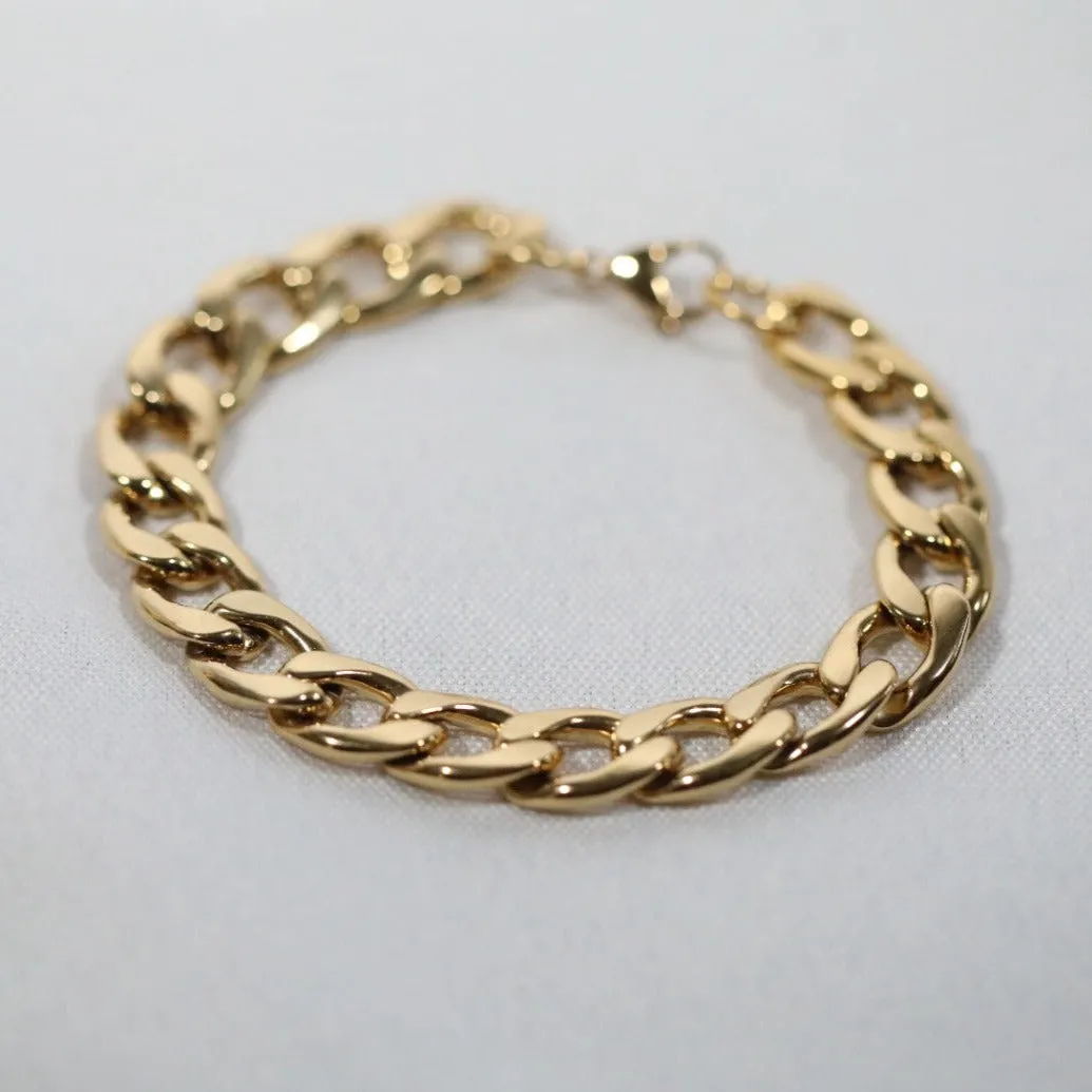 18K Gold-Filled Cuban Chain Bracelet for Men