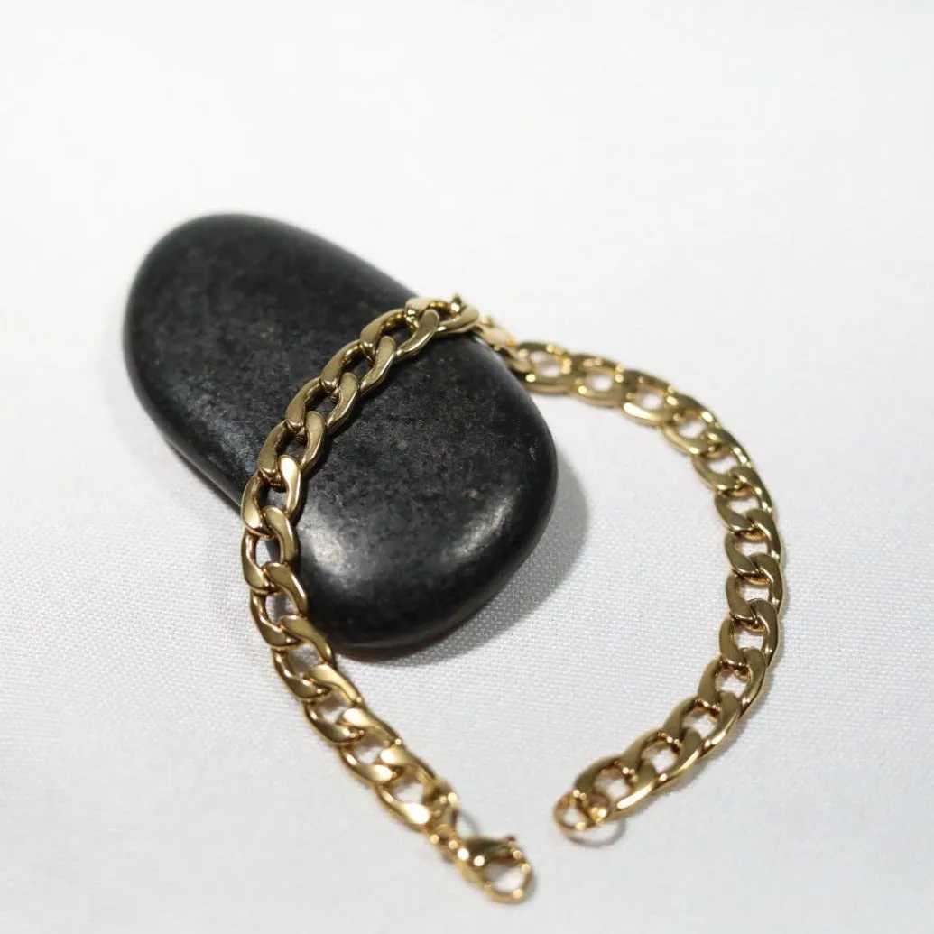 18K Gold-Filled Cuban Chain Bracelet for Men