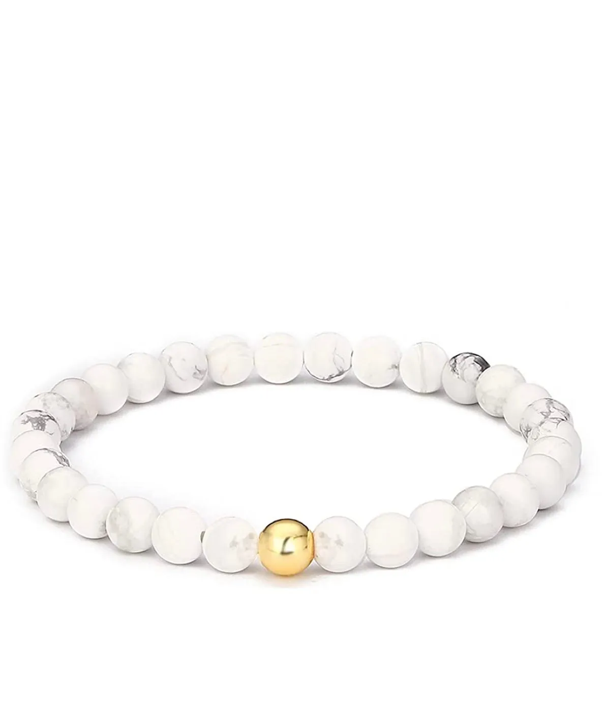 18k Polished Gold & White Gemstone Bracelet