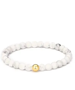18k Polished Gold & White Gemstone Bracelet
