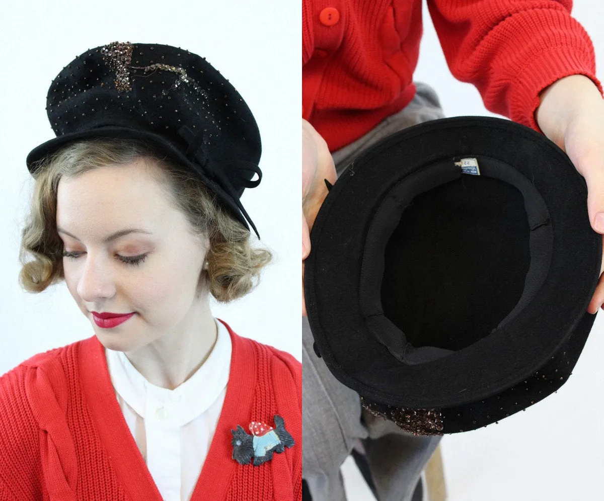 1940s conductor hat beaded cap | new fall