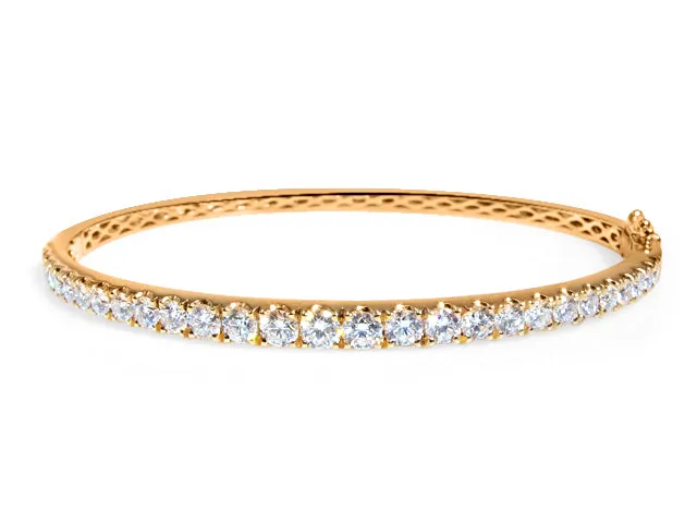 1.97ctw Diamond Rose Gold Bangle Bracelet