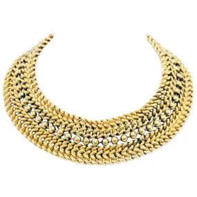 1980s Edouard Rambaud Paris Chunky Curb Ball Chain Choker Necklace