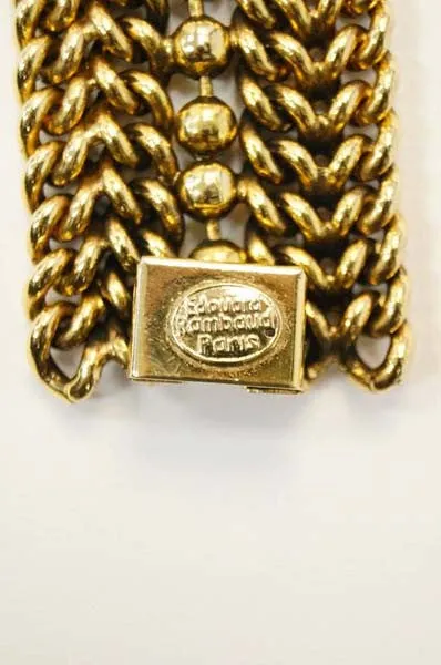 1980s Edouard Rambaud Paris Chunky Curb Ball Chain Choker Necklace