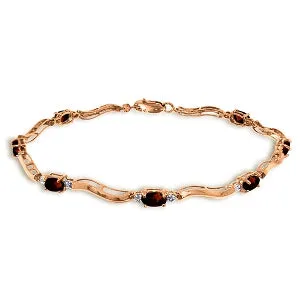 2.01 Carat 14K Solid Rose Gold Tennis Bracelet Diamond Garnet