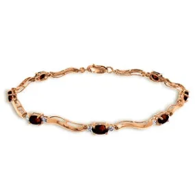 2.01 Carat 14K Solid Rose Gold Tennis Bracelet Diamond Garnet