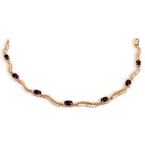 2.01 Carat 14K Solid Rose Gold Tennis Bracelet Diamond Garnet