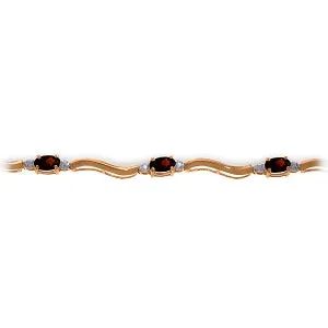2.01 Carat 14K Solid Rose Gold Tennis Bracelet Diamond Garnet