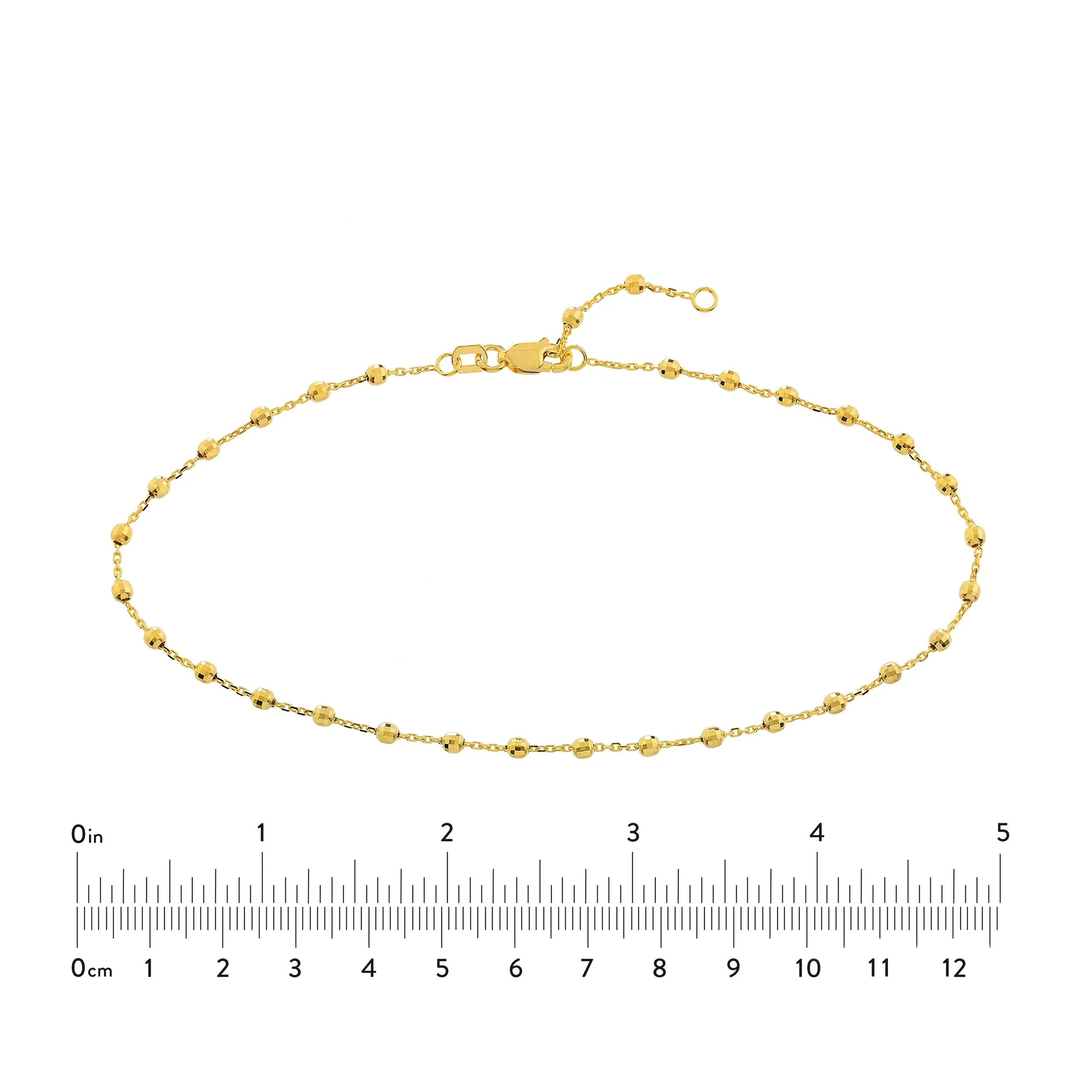 2.50mm Disco Bead Cable Chain Anklet