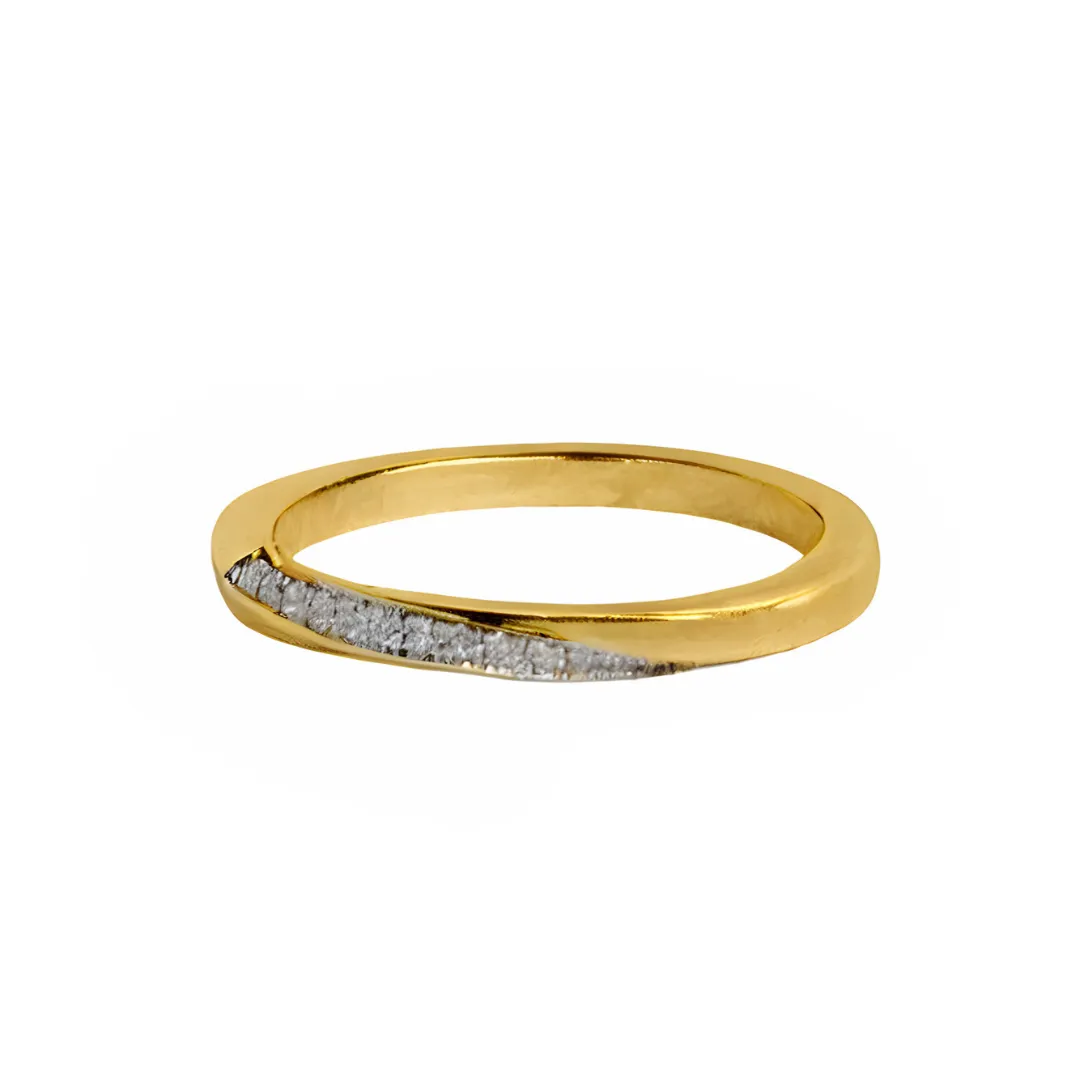 2mm Square Twist Band with Lab Grown Diamonds