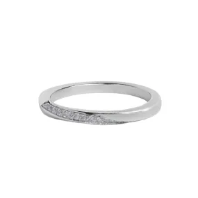 2mm Square Twist Band with Lab Grown Diamonds
