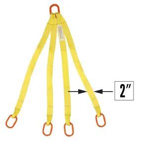2"x3' (2 ply) Quad Leg Nylon Sling w/ Master Link Both Ends