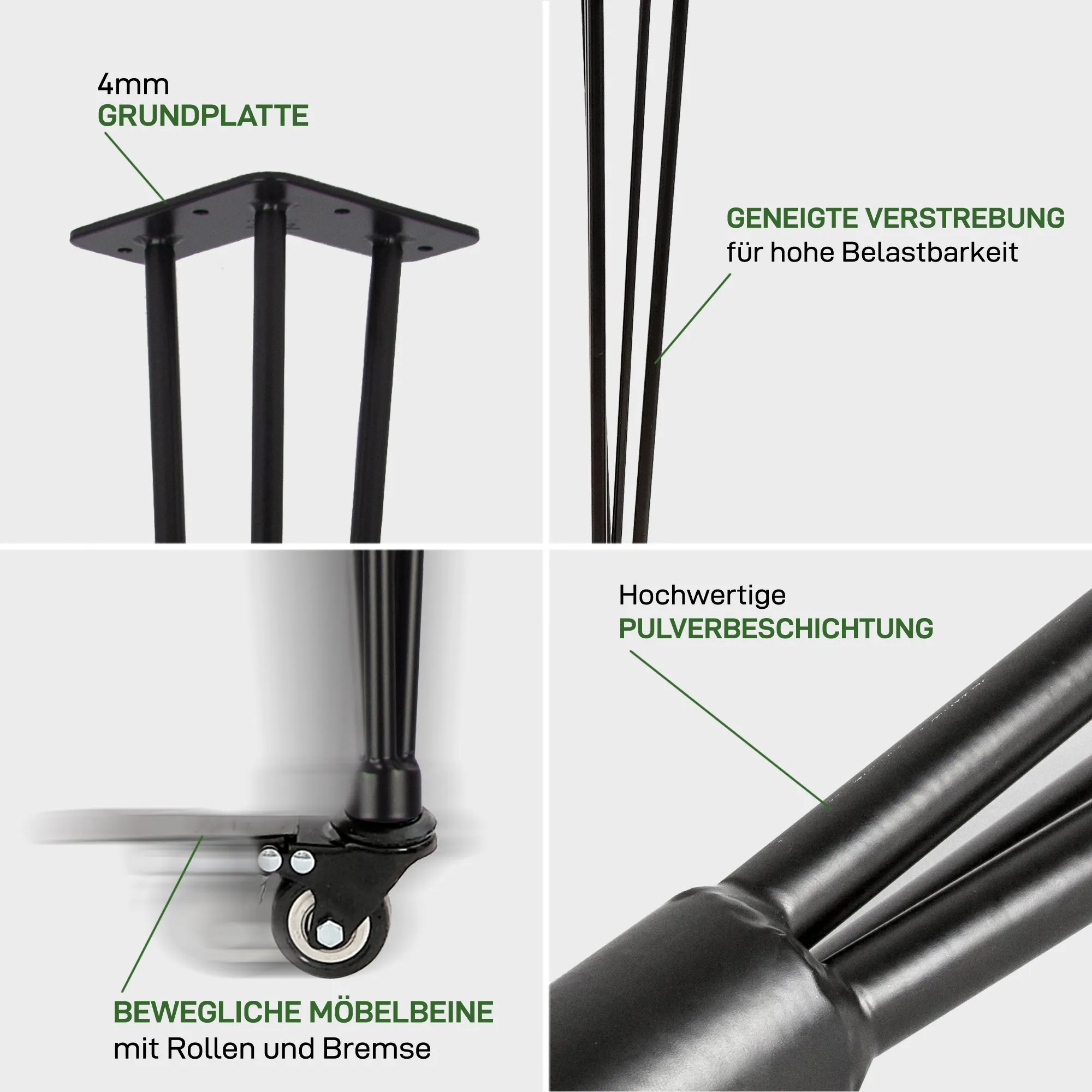 4er Set HAIRPIN Legs ’n’ Roll
