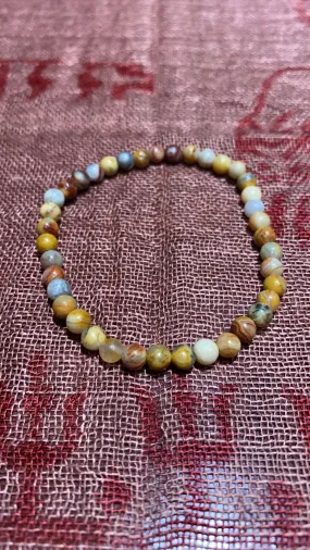 4MM Crazy Lace Agate Bead Bracelet