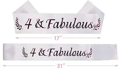 4th Birthday Gifts for Girls,4th Birthday Tiara and Sash,4th Fabulous Sash and Crystal