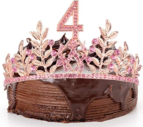 4th Birthday Gifts for Girls,4th Birthday Tiara and Sash,4th Fabulous Sash and Crystal