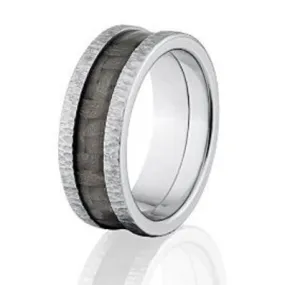 8mm carbon fiber Ring w/ Treebark Finish, USA made: Carbon Fiber Ring