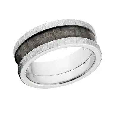 8mm carbon fiber Ring w/ Treebark Finish, USA made: Carbon Fiber Ring