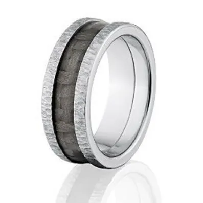 8mm carbon fiber Ring w/ Treebark Finish, USA made: Carbon Fiber Ring