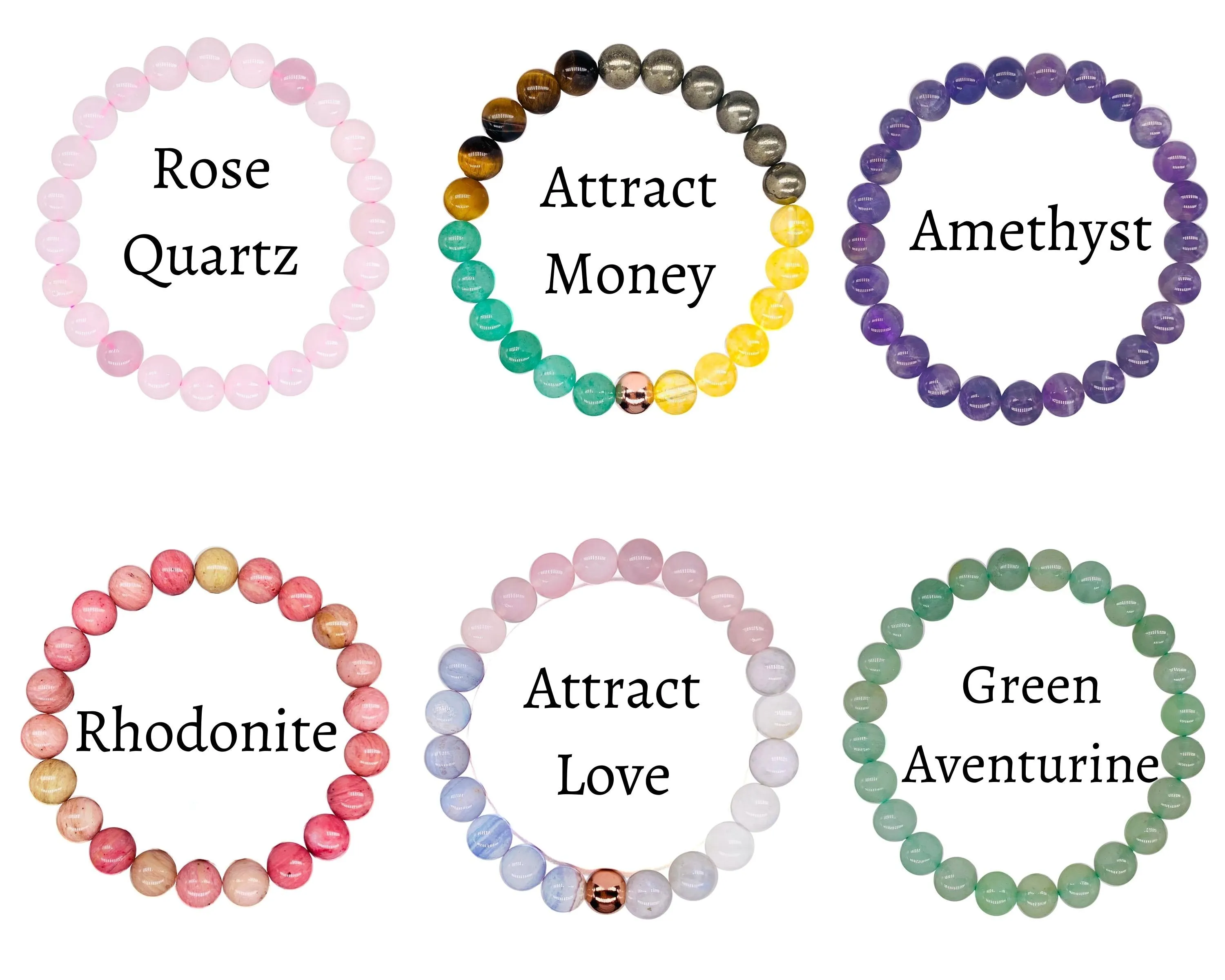 8mm Crystal Beaded Bracelets