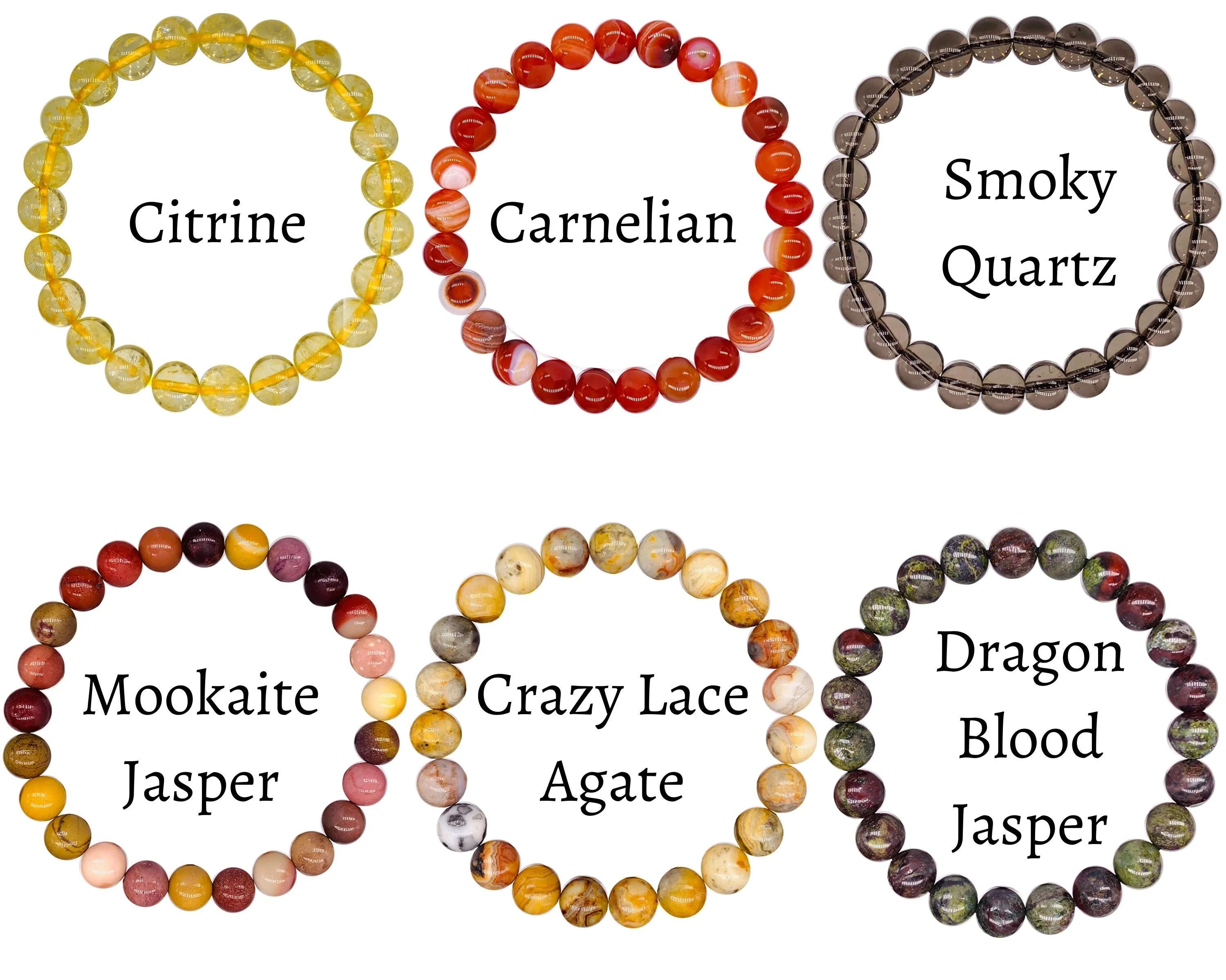 8mm Crystal Beaded Bracelets