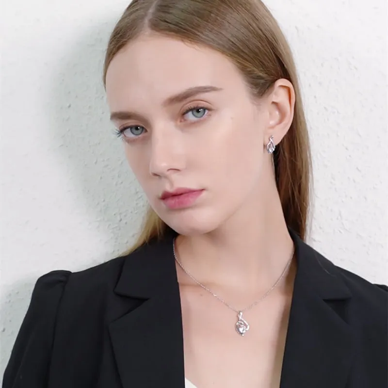 925 Sterling Silver Female Earring Vintage Wedding Stud Earrings for Women