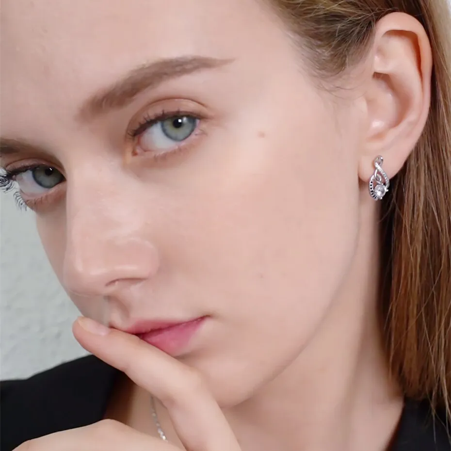 925 Sterling Silver Female Earring Vintage Wedding Stud Earrings for Women