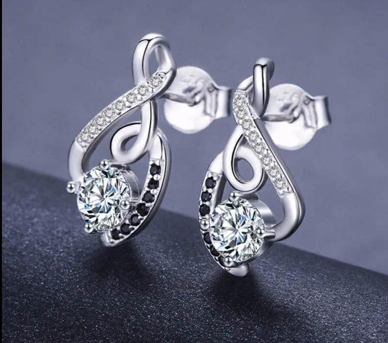 925 Sterling Silver Female Earring Vintage Wedding Stud Earrings for Women