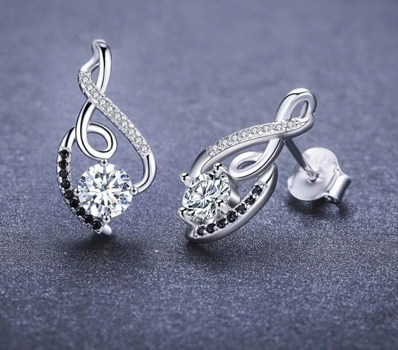 925 Sterling Silver Female Earring Vintage Wedding Stud Earrings for Women