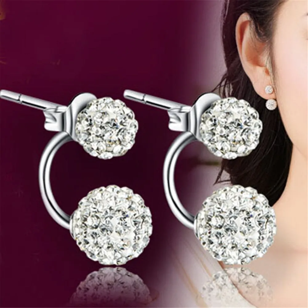 925 sterling silver Jewelry Shambhala luxury zirconia female vintage stud earrings
