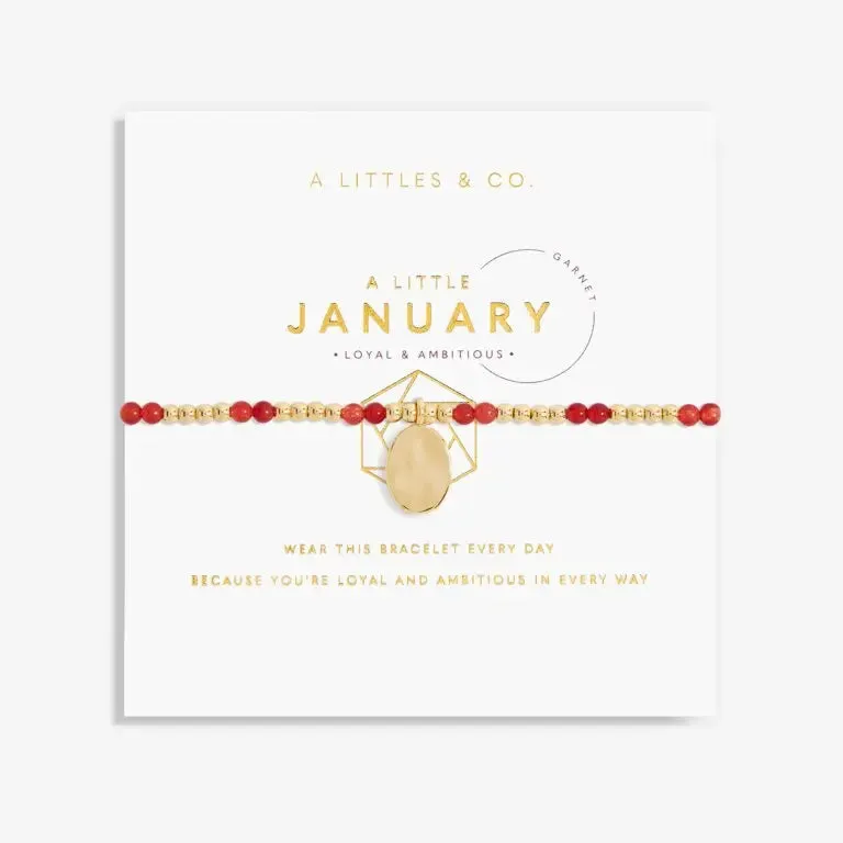 A Little Birthstone January Garnet - Gold
