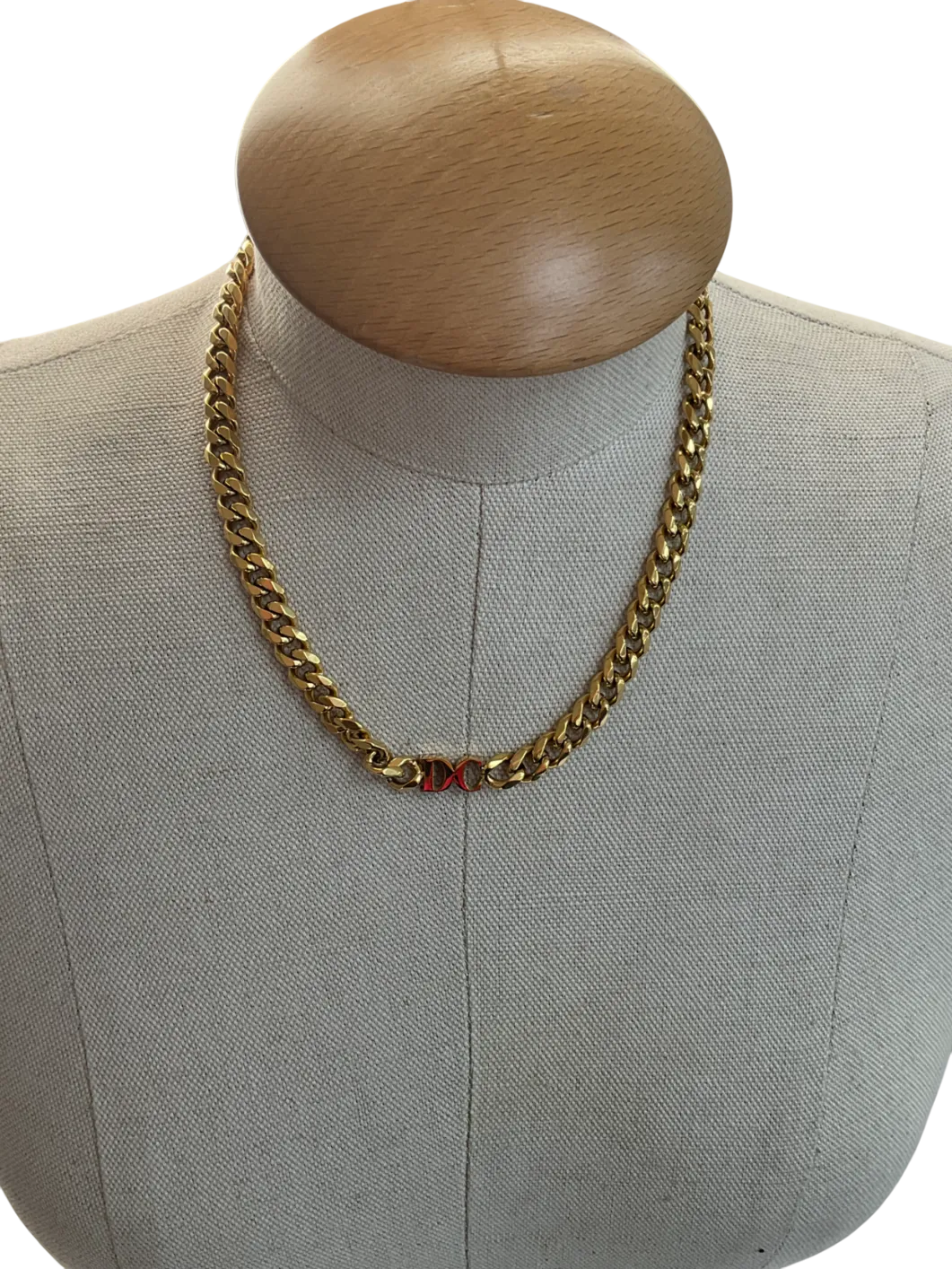 Abbott Lyon Metallic Dc Initial Interlock Choker Necklace One Size